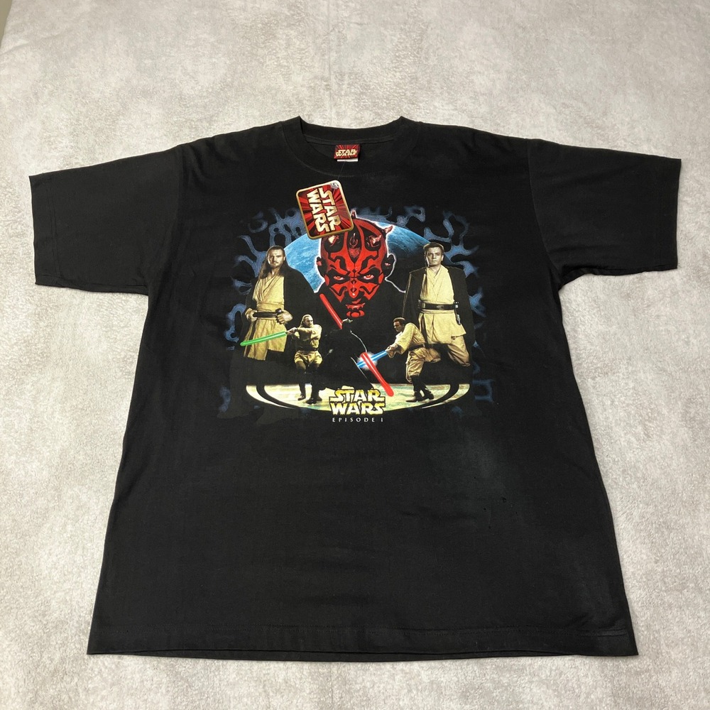 NWT Vintage Star Wars Promo T-Shirt Episode I Phantom Menace Darth Maul Mens L